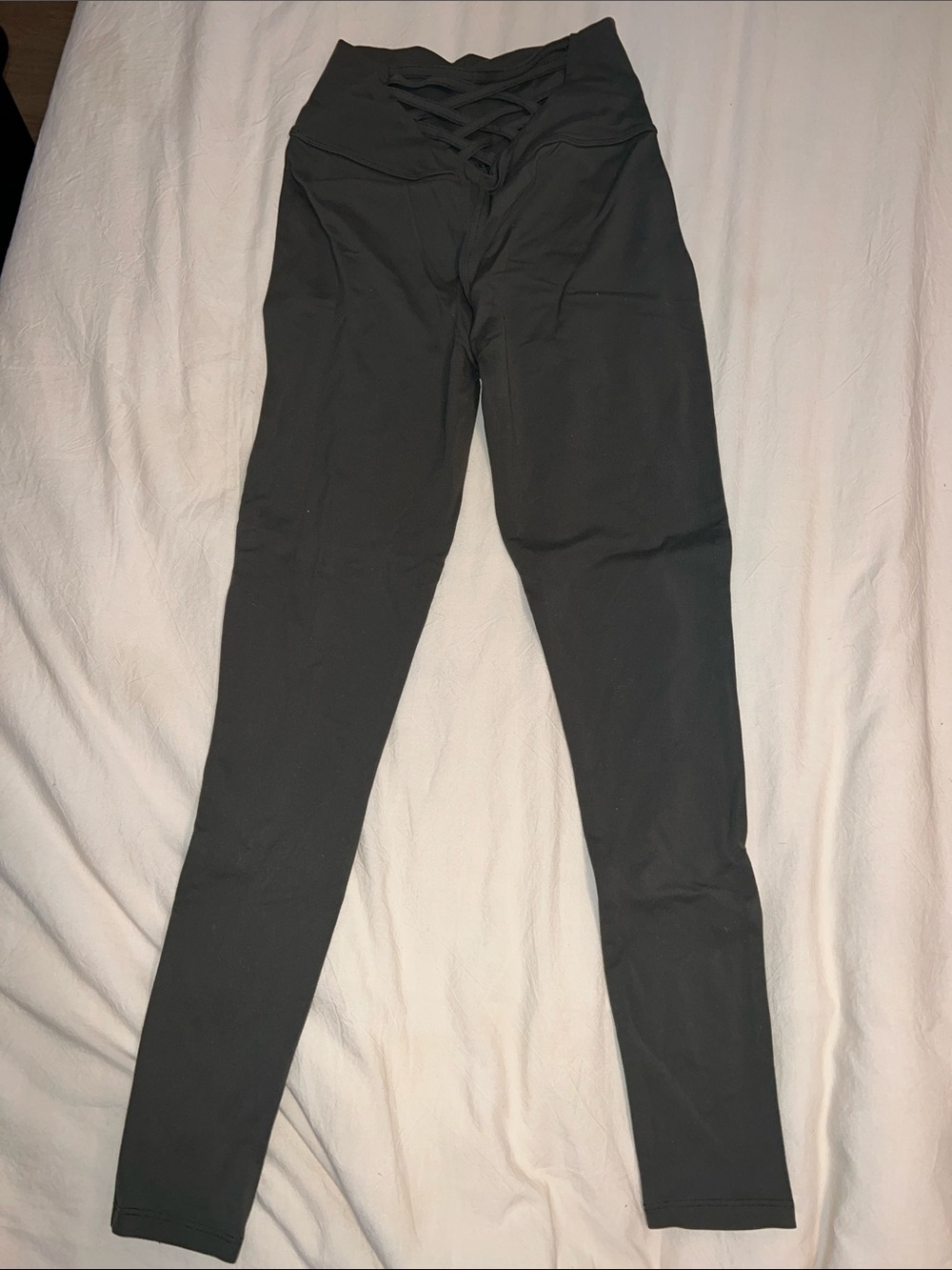 Bombshell Sportswear Olive Green Lace-Up Waist Leggings